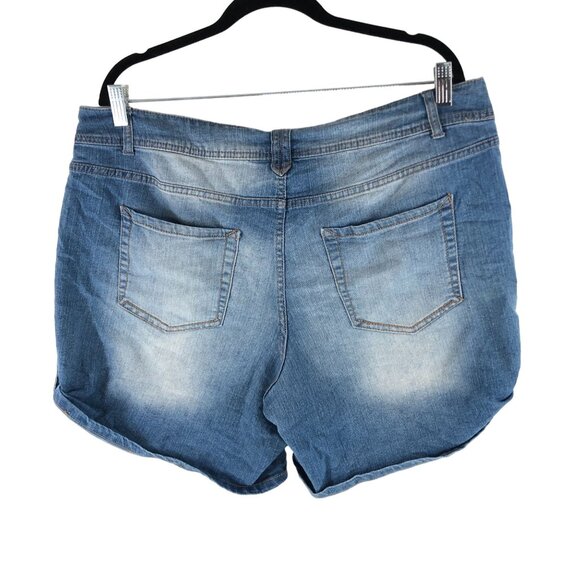 Faded Glory Womens Denim Shorts Light Wash Cuffed Size 18W - Picture 2 of 3